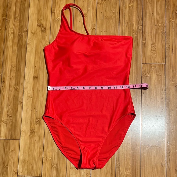 ❤️NWOT Girlfriend Collective Marina Powell One Shoulder One Piece Swimsuit Red L - Picture 13 of 14